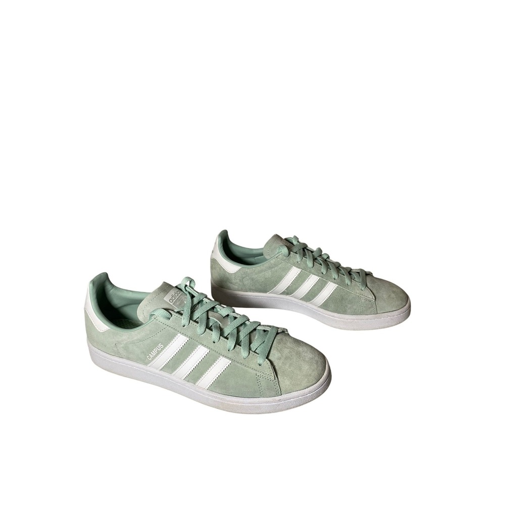 Adidas Campus Ash Green Suede Lace Up Low Top Sneakers EUC! Men's Size‎ 10.5 - Picture 2 of 9
